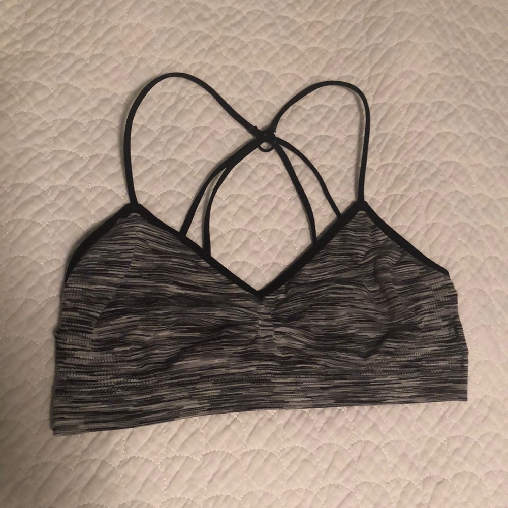 Grey Abercrombie and Fitch sports bra
